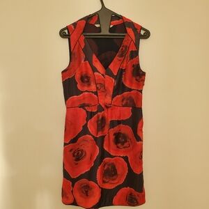 RACHEL Rachel Roy rose print midi sheath sleeveless dress. Size 6 lightly worn